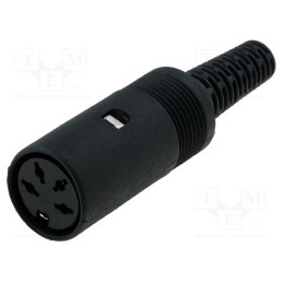 10 pcs : - Plug, DIN, female, PIN: 4, Layout: 216°, straight, for cable