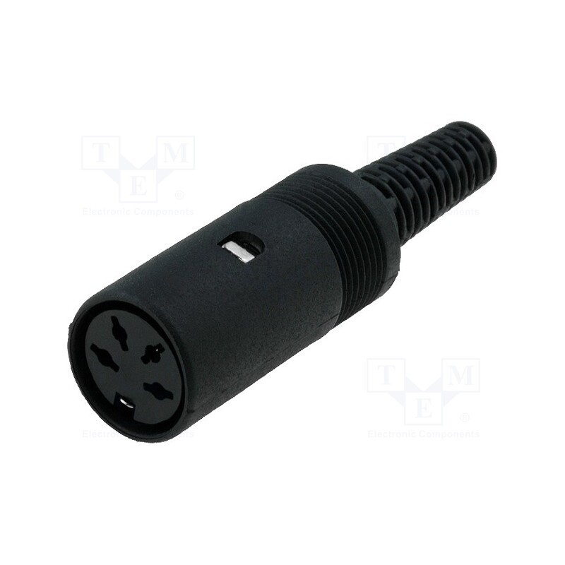 10 pcs : - Plug, DIN, female, PIN: 4, Layout: 216°, straight, for cable
