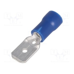 50 pcs : ST-030/B - Terminal: flat, 6.3mm, 0.8mm, male, 1.5÷2.5mm2, crimped, for cable