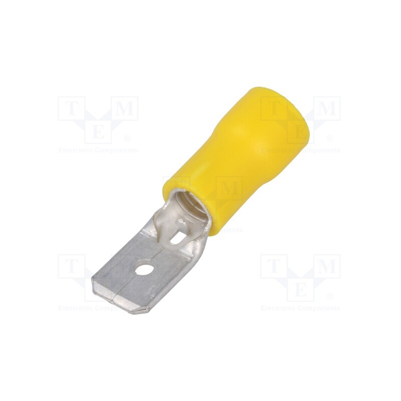 50 pcs : ST-030/Y - Terminal: flat, 6.3mm, 0.8mm, male, 4÷6mm2, crimped, for cable