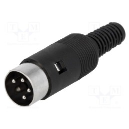 10 pcs : - Plug, DIN, male, PIN: 4, Layout: 216°, straight, for cable, soldering