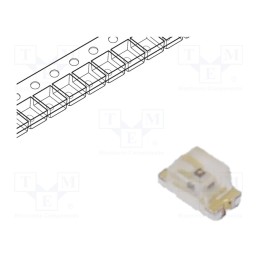 50 pcs : VLMY1300-GS08 - LED, SMD, 0603, yellow, 28÷180mcd, 1.6x0.8x0.8mm, 65°, 1.8÷2.4V