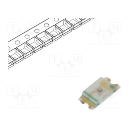 50 pcs : SML-E12Y8WT86 - LED, SMD, 0603, yellow, 25÷63mcd, 1.6x0.8x0.55mm, 2.2V, 20mA, 54mW