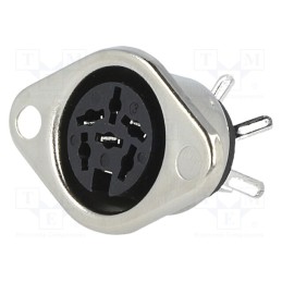 10 pcs : - Socket, DIN, female, PIN: 6, Layout: 240°, straight, soldering