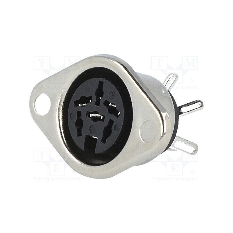 10 pcs : - Socket, DIN, female, PIN: 6, Layout: 240°, straight, soldering