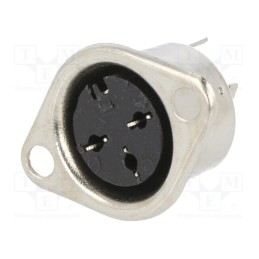 10 pcs : - Socket, DIN, female, PIN: 3, Layout: 180°, straight, soldering