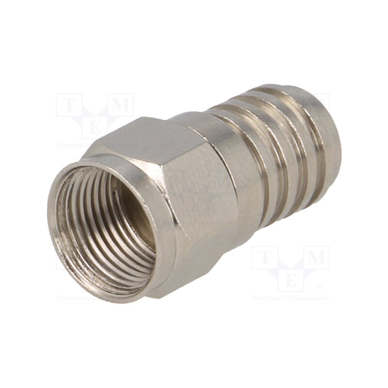 20 pcs : - Plug, F, male, straight, RG59, 6mm, crimped, for cable