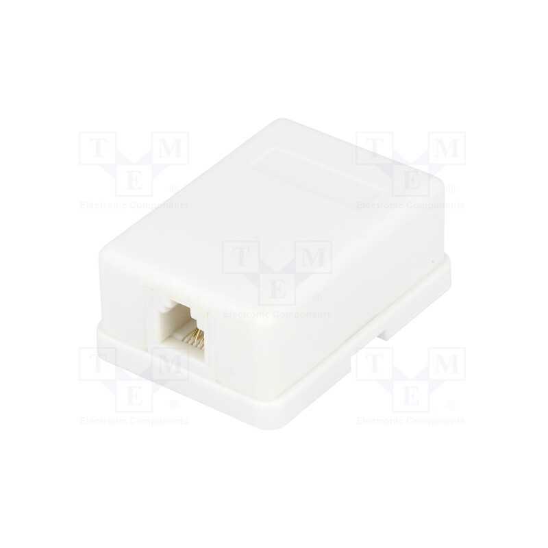 10 pcs : - Socket, RJ11, Layout: 6p4c, surface-mounted,screw,self-adhesive