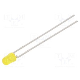 10 pcs : TLHY4400 - LED, 3mm, yellow, 1.6÷10mcd, 30°, Front: convex, 2.4÷3V