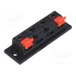 10 pcs : - Terminal, loudspeaker, stereo, for panel mounting, Width: 63mm