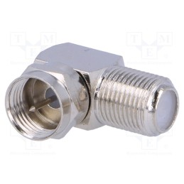 10 pcs : - Coupler, F socket,F plug, angled 90°