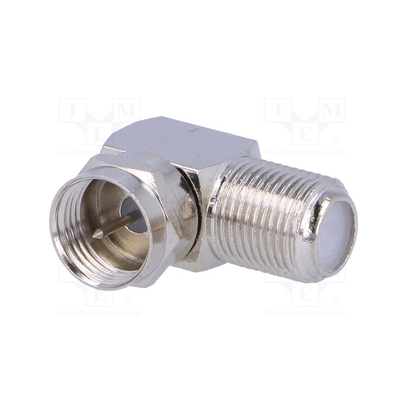 10 pcs : - Coupler, F socket,F plug, angled 90°