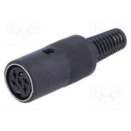 10 pcs : - Plug, DIN, female, PIN: 6, Layout: 240°, straight, for cable