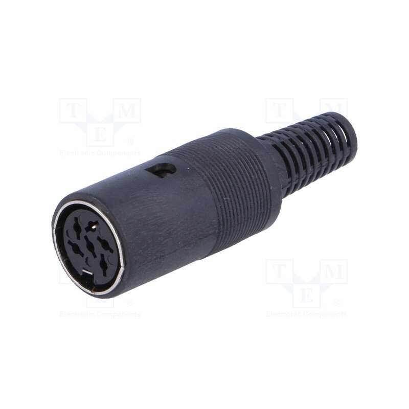 10 pcs : - Plug, DIN, female, PIN: 6, Layout: 240°, straight, for cable