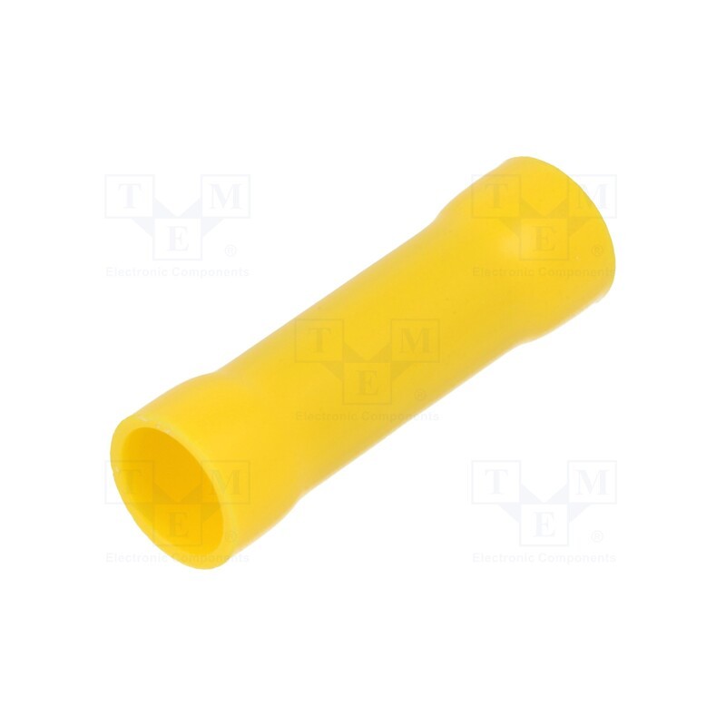 50 pcs : ST-065/Y - Tip: butt splice, insulated, brass, 4÷6mm2, tinned, crimped, yellow