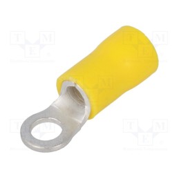 50 pcs : ST-081/Y - Tip: ring, M4, Ø: 4.3mm, 4÷6mm2, crimped, for cable, insulated