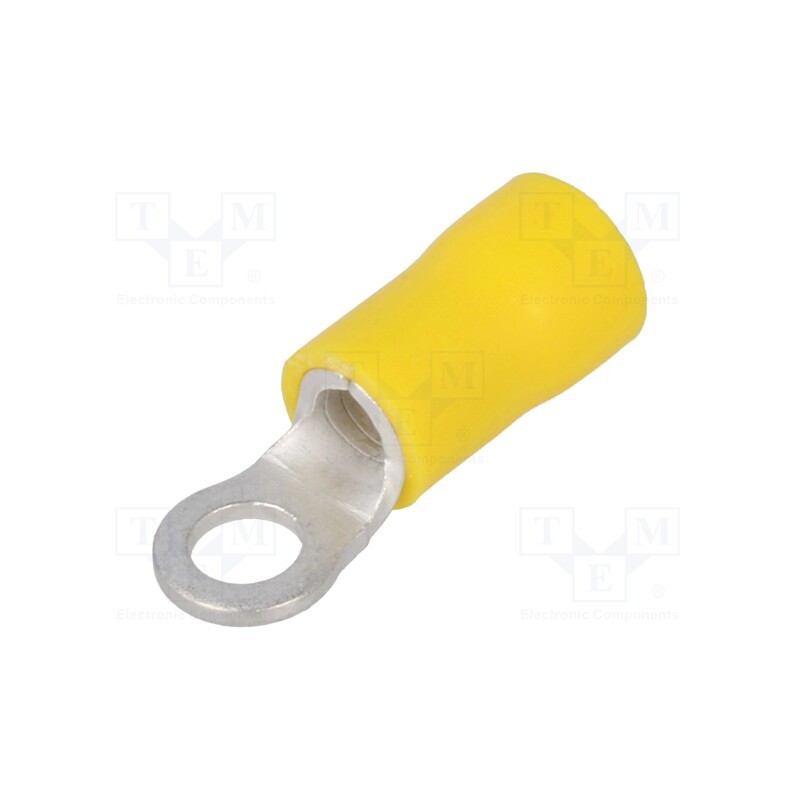 50 pcs : ST-081/Y - Tip: ring, M4, Ø: 4.3mm, 4÷6mm2, crimped, for cable, insulated