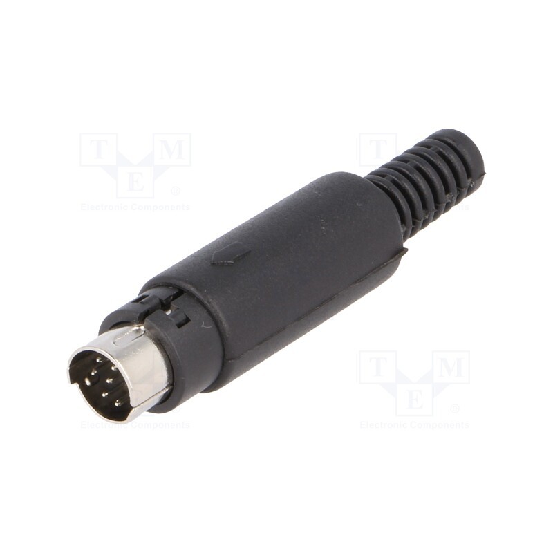 10 pcs : - Plug, DIN mini, male, PIN: 8, soldering, for cable