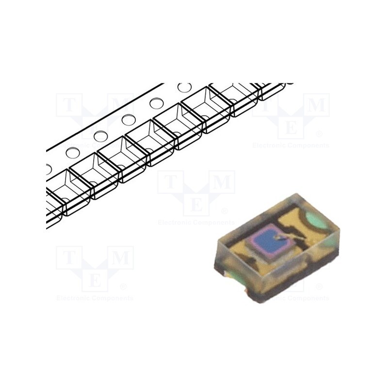 10 pcs : TEMD7000X01 - Phototransistor, 0805, λp max: 900nm, 60V, 60°, Lens: transparent
