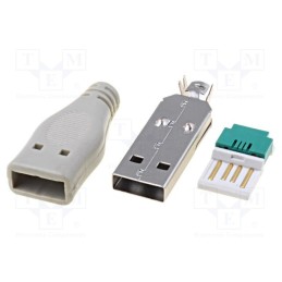 10 pcs : - Plug, USB A, for cable, IDC, with protection