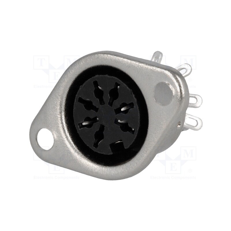 10 pcs : - Socket, DIN, female, PIN: 7, Layout: 270°, straight, soldering