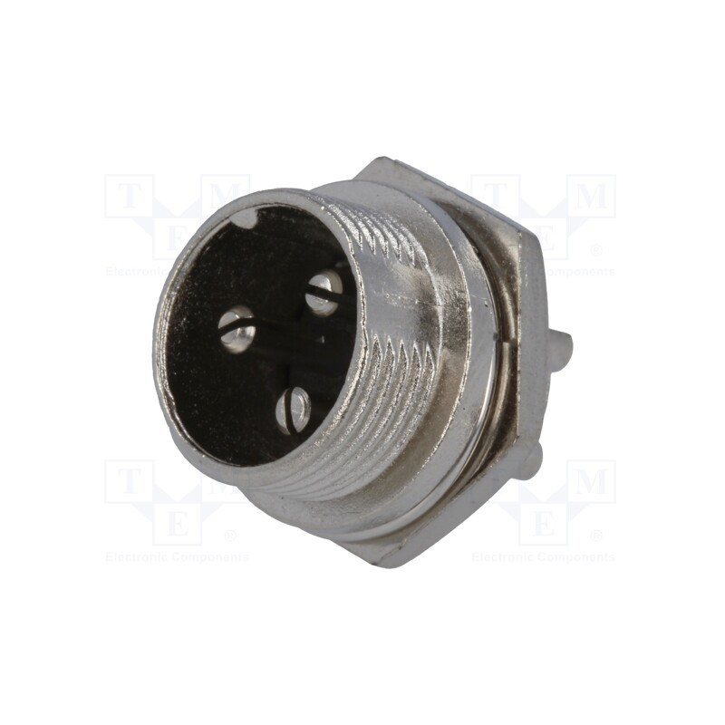 10 pcs : - Socket, microphone, male, PIN: 3, for panel mounting