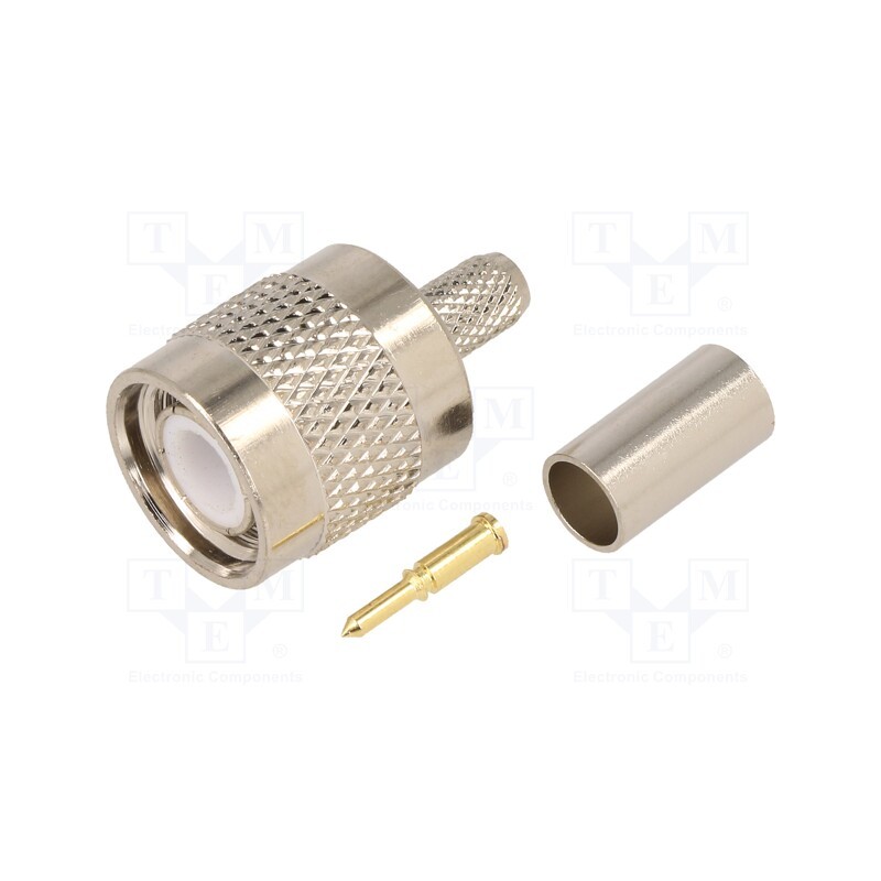 10 pcs : - Plug, TNC, male, straight, RG58, crimped, for cable