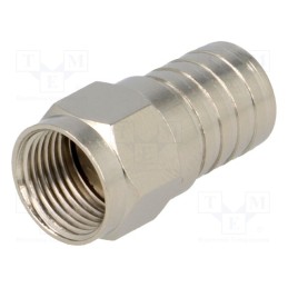 20 pcs : - Plug, F, male, straight, RG6, 7mm, crimped, for cable