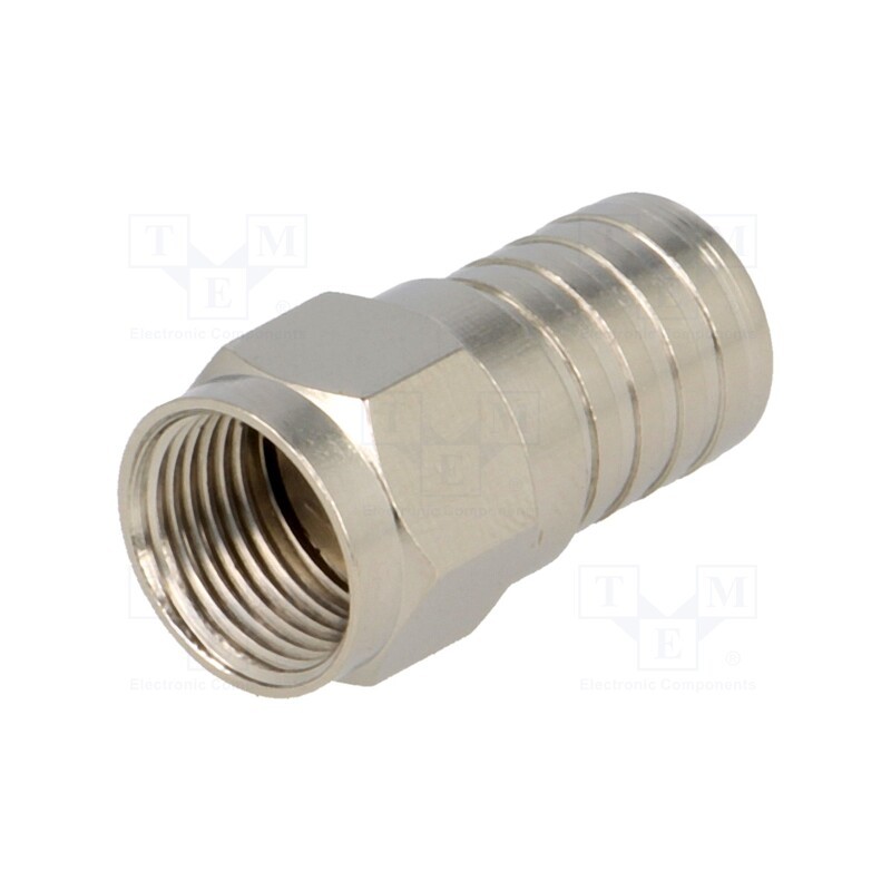 20 pcs : - Plug, F, male, straight, RG6, 7mm, crimped, for cable