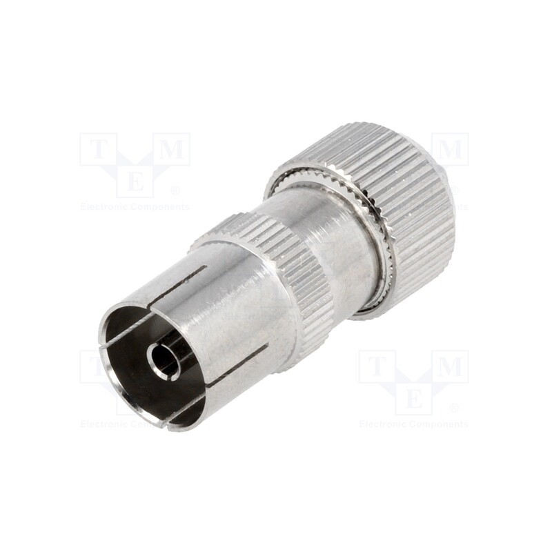 10 pcs : - Plug, coaxial 9.5mm (IEC 169-2), female, straight, for cable
