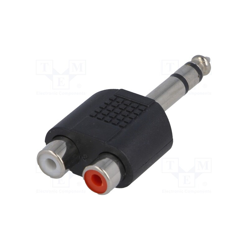10 pcs : - Adapter, Jack 6,3mm plug,RCA socket x2, stereo