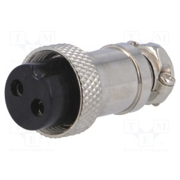 10 pcs : - Plug, microphone, female, PIN: 2, for cable, straight