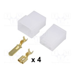 10 pcs : - Terminal: flat, female/male, crimped, for cable, insulated, 2.5mm2