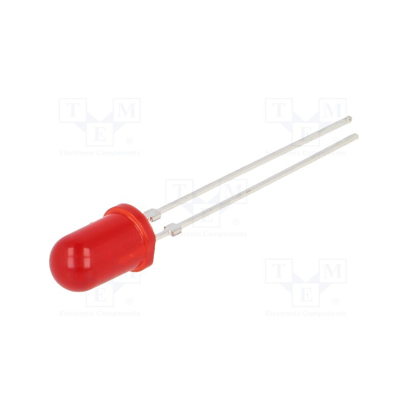 20 pcs : TLHR5401 - LED, 5mm, red, 4÷12mcd, 30°, Front: convex, 2÷3V, No.of term: 2