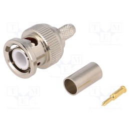 10 pcs : - Plug, BNC, male, straight, 50Ω, B9907,RG141,RG58,URM43,URM76, PTFE