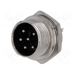 10 pcs : - Socket, microphone, male, PIN: 6, for panel mounting