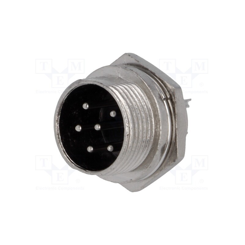 10 pcs : - Socket, microphone, male, PIN: 6, for panel mounting