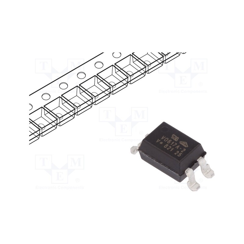 10 pcs : VO617A-2X017T - Optocoupler, SMD, Ch: 1, OUT: transistor, Uinsul: 5.3kV, Uce: 80V