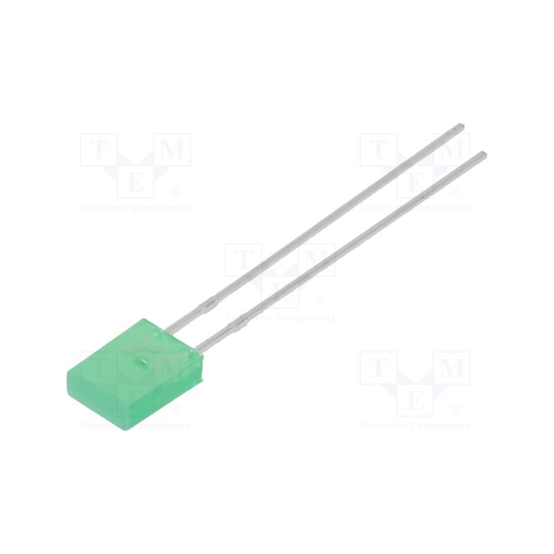 10 pcs : SSL-LX2573GD - LED, rectangular, 2x5x7mm, green, 10mcd, 110°, Front: flat, 20mA