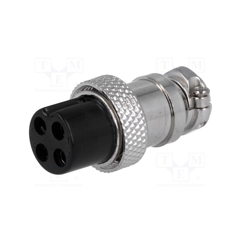 10 pcs : - Plug, microphone, female, PIN: 4, for cable, straight