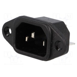 10 pcs : - Connector: AC supply, socket, male, 10A, 250VAC, IEC 60320, C14 (E)