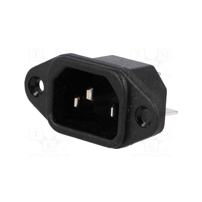 10 pcs : - Connector: AC supply, socket, male, 10A, 250VAC, IEC 60320, C14 (E)