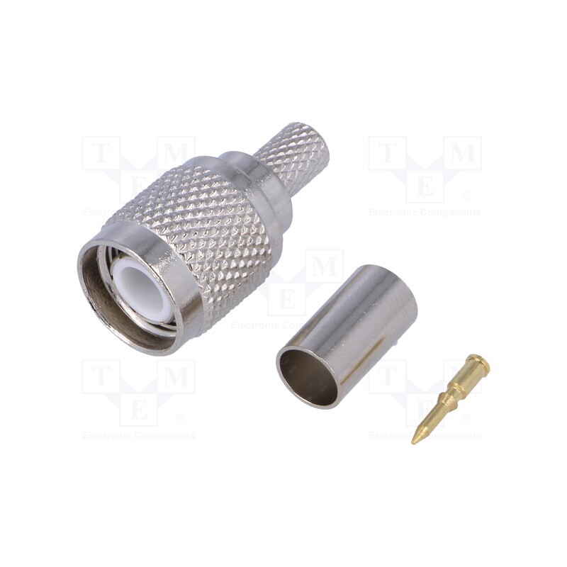 10 pcs : - Plug, TNC, male, straight, H155, crimped, for cable