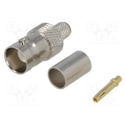 10 pcs : - Plug, BNC, female, straight, 75Ω, RG59, crimped, for cable