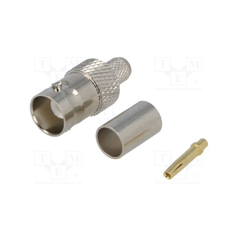10 pcs : - Plug, BNC, female, straight, 75Ω, RG59, crimped, for cable