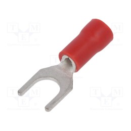 50 pcs : ST-092/R - Tip: fork, M5, Ø: 5.3mm, 0.5÷1mm2, crimped, for cable, insulated, red