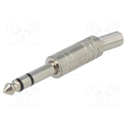 10 pcs : - Plug, Jack 6,3mm, male, stereo,with strain relief, ways: 3