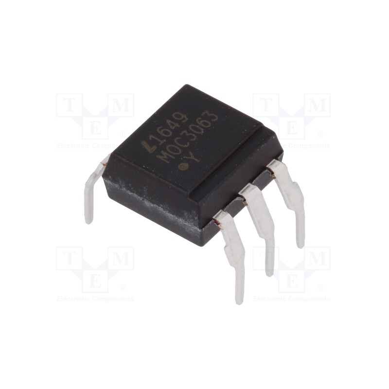 10 pcs : MOC3063M - Optotriac, 5kV, Uout: 600V, zero voltage crossing driver, DIP6