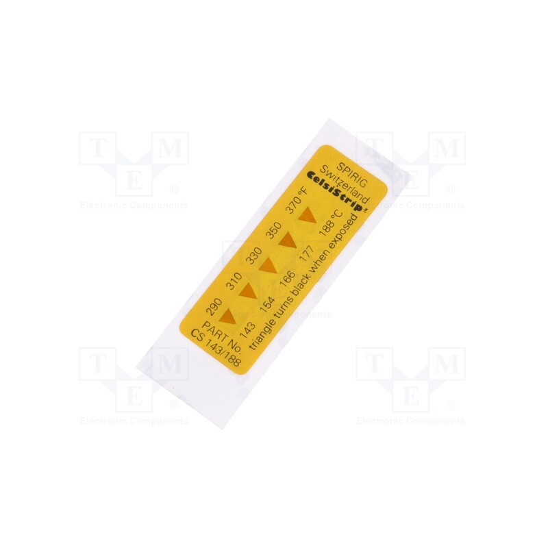 10 pcs : CS-143/188 - Temperature indicator, 143°C,154°C,166°C,177°C,188°C, °C,°F