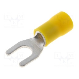 50 pcs : ST-092/Y - Tip: fork, M5, Ø: 5.3mm, 4÷6mm2, crimped, for cable, insulated